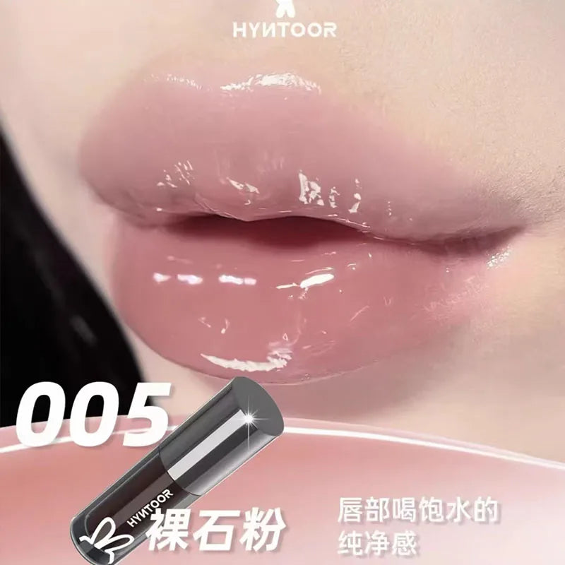 HYNTOOR Goth Lip Gloss Mirror Moist Nude Grey Black Silvery Fine Flash Low Saturation Lip Glaze Lasting Halloween Lip Makeup