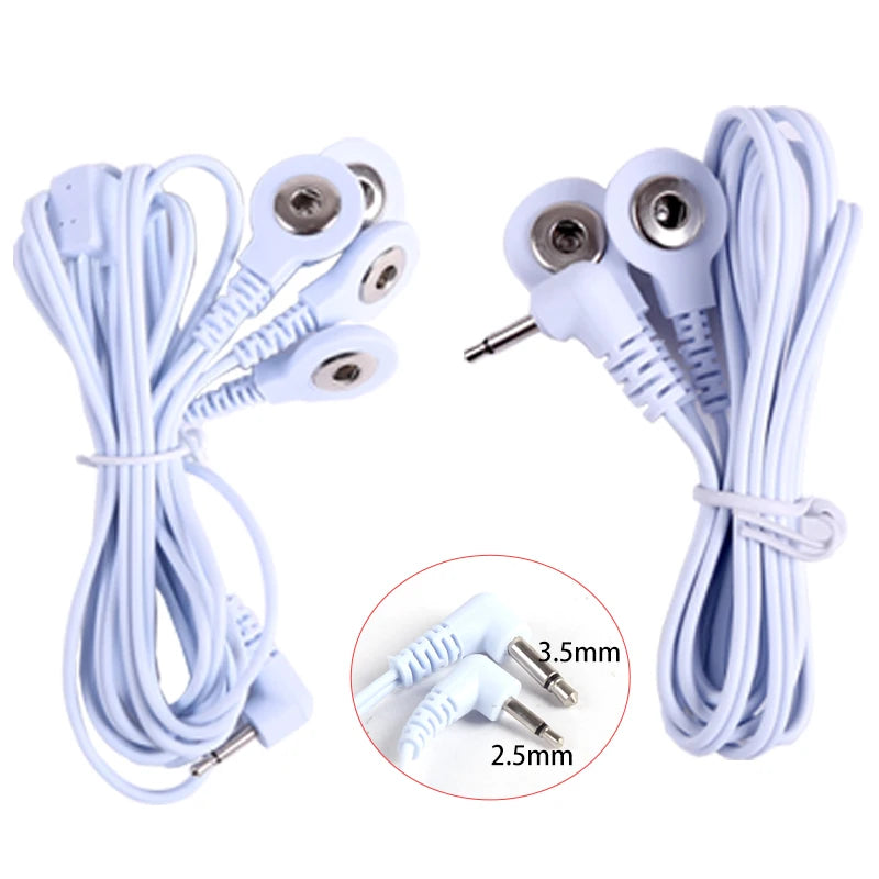 2 Way+4-Way Machine Massager Button Cable Electrode Pads Standard Connection Massage for TENS Unit Lead Wires Cables