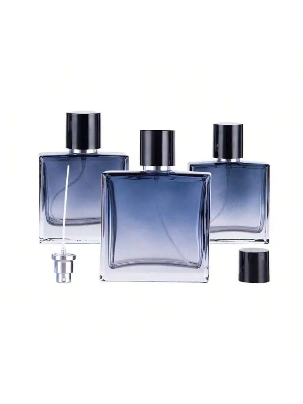 1Pc30Ml/50Ml/100Ml Gradient Blue Glass Perfume Sprayer - Portable Refillable Travel Spray Bottle for Perfume, Cosmetics, and Liquids, Perfume Bottle