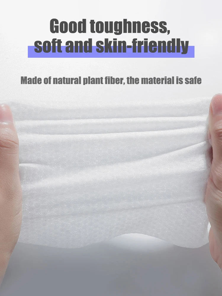 100PCS Natural Disposable Face Towel Travel Facial Cleansing Wet And Dry Makeup Remover Pearl Cotton Soft Makeup Nonwoven Towel