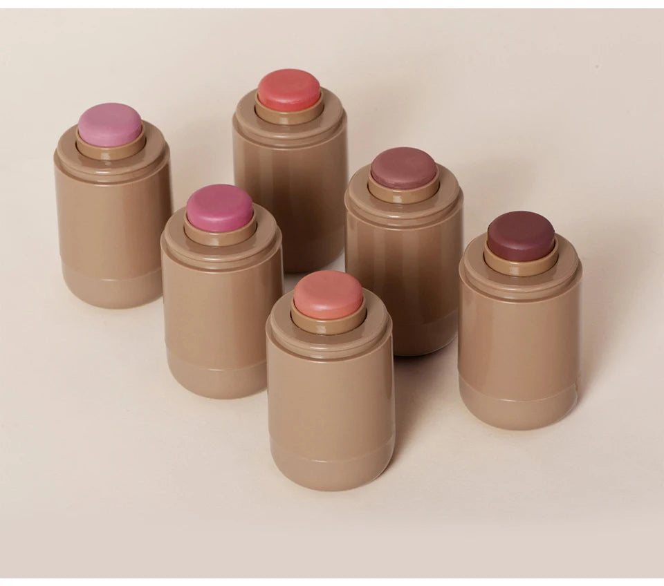 3-in-1Blush Stick Lasting Brightens Facial Cheek Stick Moisturizing Flash Lip Gloss Makeup Lip Gloss Face Rouge