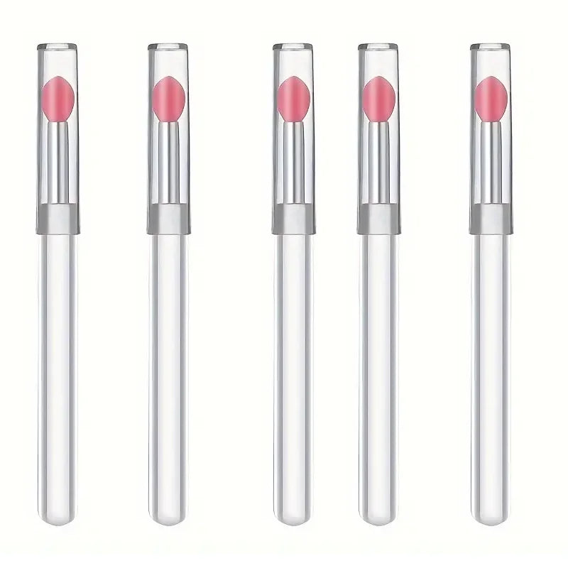 1/3/5PCS Portable Silicone Lip Brush With Cover Soft Multifunctional Lip Balm Applicator Lipstick Lipgloss Makeup Brushes