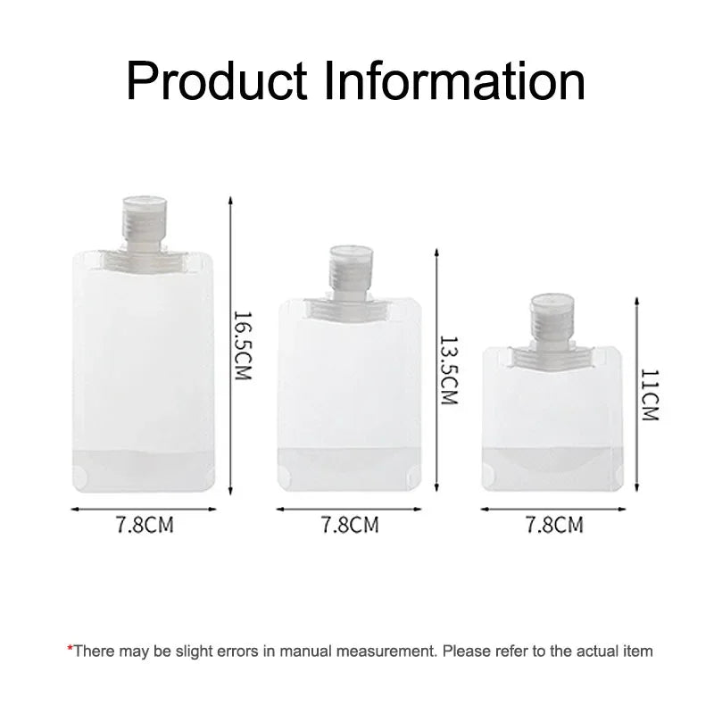 New 5pcs 30ml/50ml/100ml Refillable Travel Boats Empty Cosmetic Container Travel Bottles Liquid Cosmetic Storage Pouches FZP02