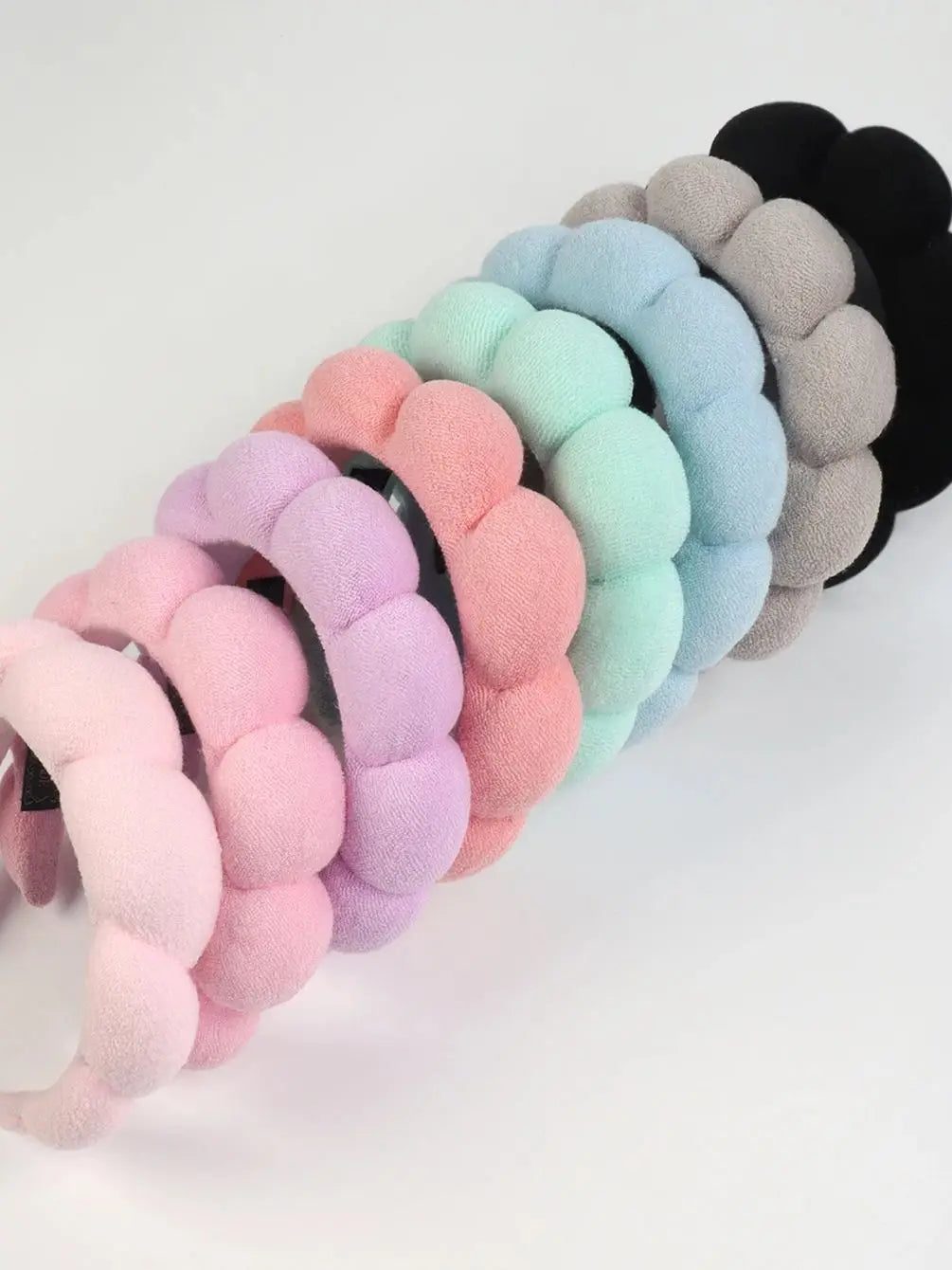 1/3Pcs Fashion Microfiber Washing Wristbands Scrunchies Puffy Headband Spa Bubble Headband for Washing Face Makeup Shower Skincare