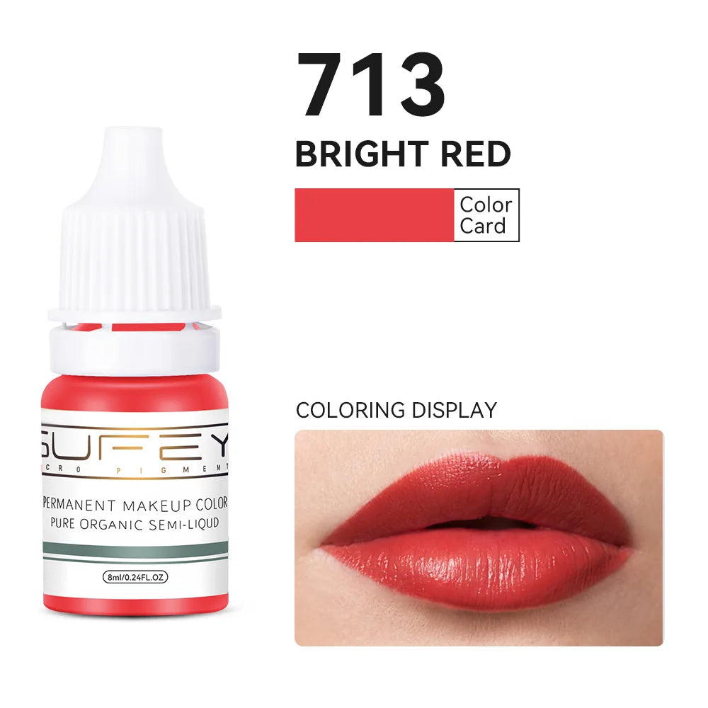 33 Colors Permanent Makeup Pigment Lip Tattoo Inks Vegan Eyebrows Microblading Pigments 8ml Body Art Ink for PMU Artists