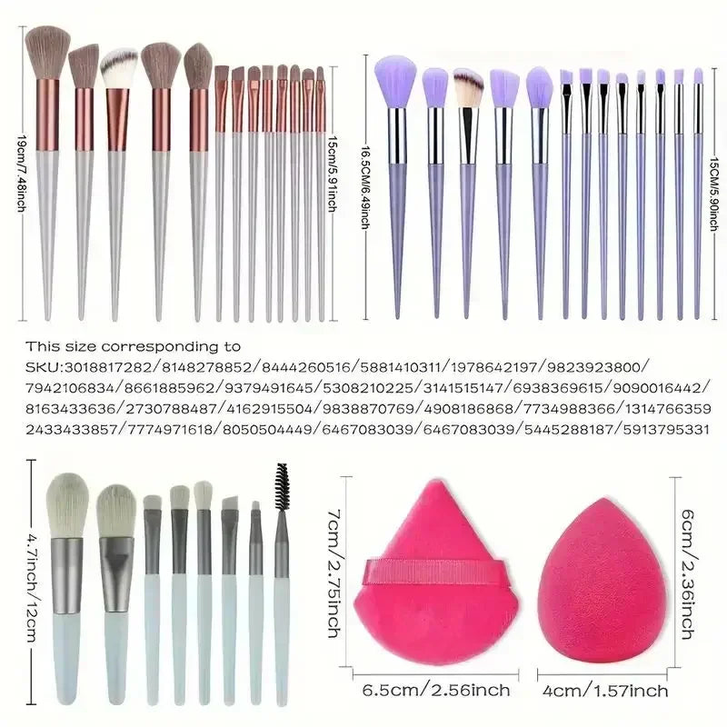 Professional Makeup Brush Set - Soft Fluffy Kabuki & Blending Brushes for Foundation, Powder, Eyeshadow | Beauty Tools Kit