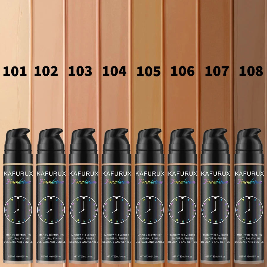 8-Color Liquid Foundation Makeup Set Waterproof Sweat-Resistant Concealer Professional Korean Style Face Base for Flawless Look