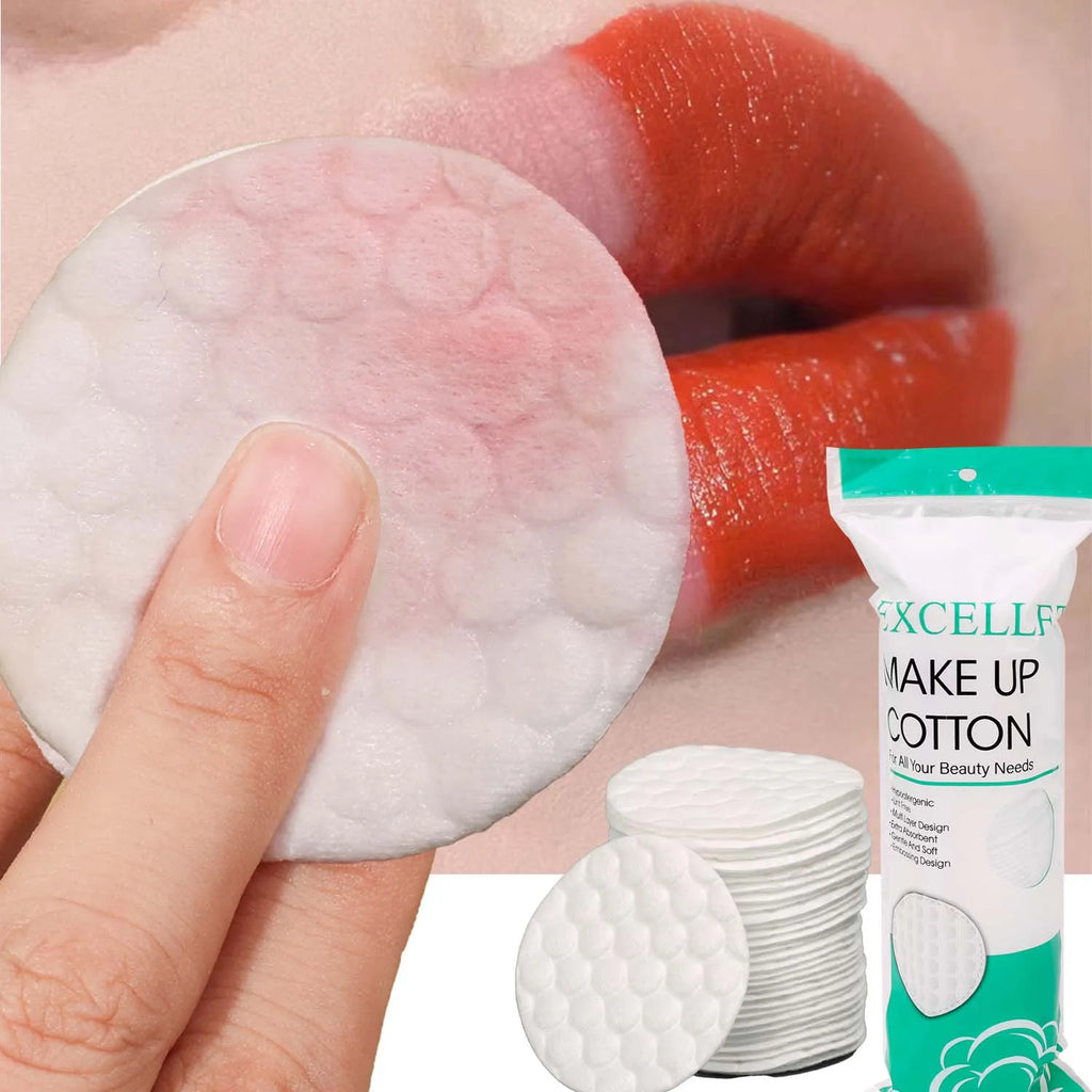 Makeup Remover Cotton Pads Disposable Soft Rounds Dual-Sided Breathable Facial Cleansing for Daily Use & Nail Polish Remover
