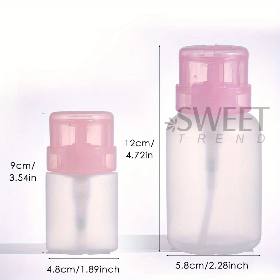 100/200ml Empty Press Pump Dispenser Plastic Lockable Leak-proof Nails Polish Remover Pressed Bottle Makeup Tools Liquid Storage