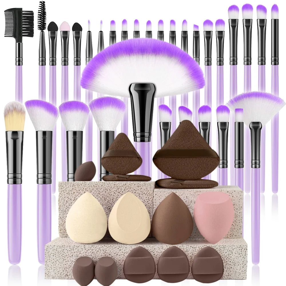 32Pc Makeup Brush Set Cosmetic Tools for Powder Eye Shadow Foundation Blush Blending Beauty Makeup Brush Kit for Makeup Starters