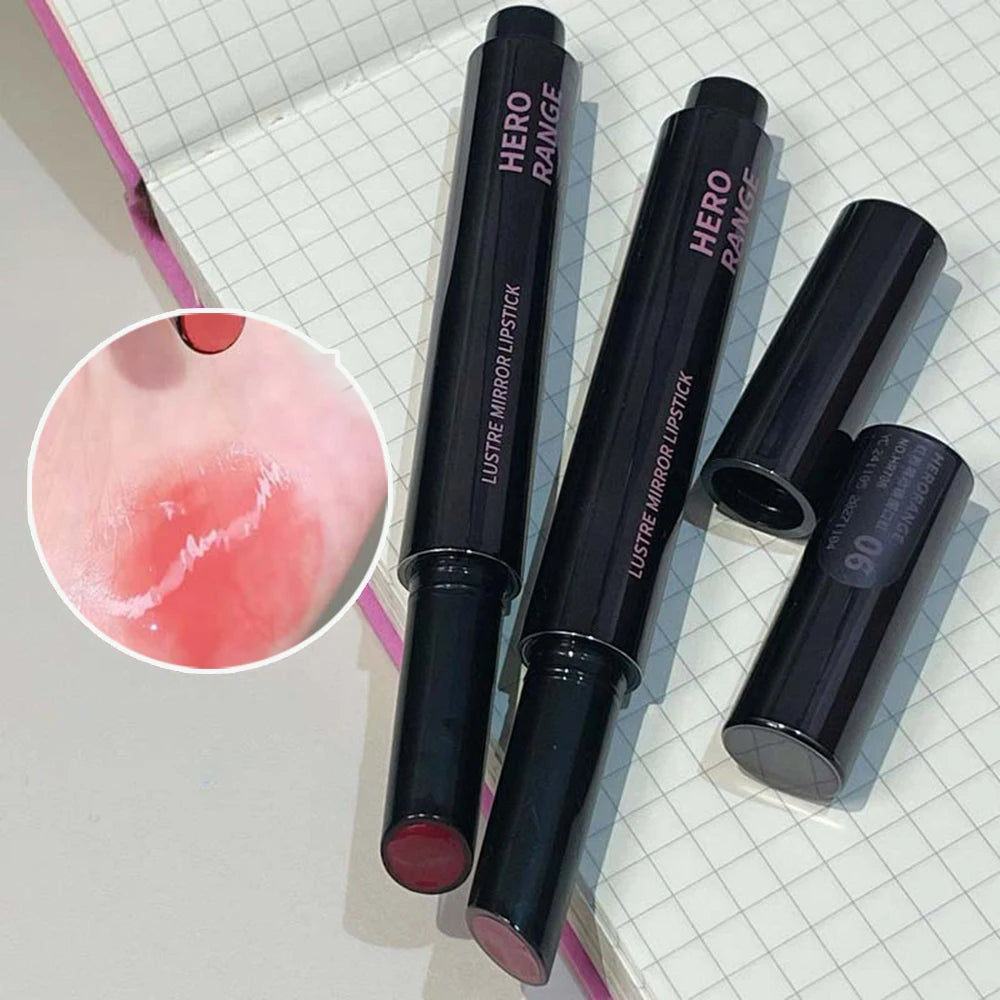 HERORANGE Push-button Mirror Lipstick Moisturizing Long-lasting Lip Glaze Lipstick