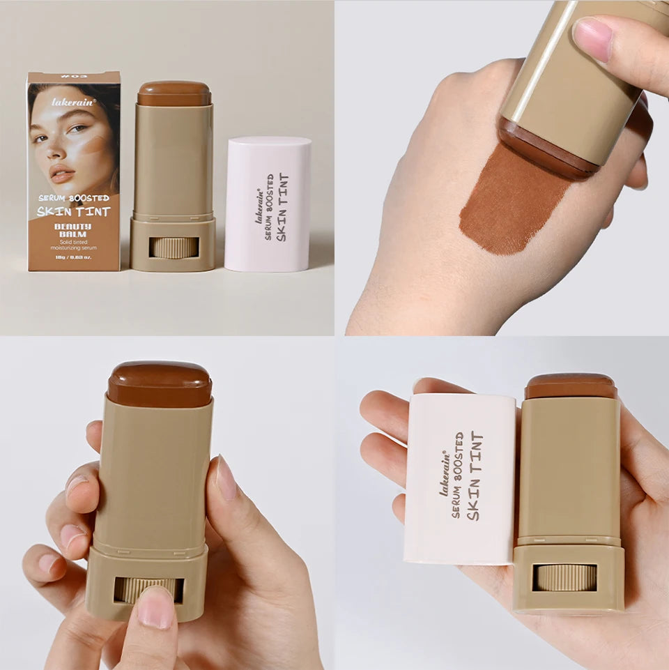 Foundation Skin Tint Balm Skin Tint Stick Waterproof Nourishing Solid Tinted Serum  Face Tinted Face Contour Stick Makeup