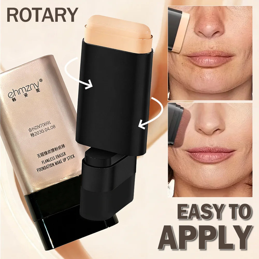 Dual-Head Foundation Stick | Built-in Brush, One-Step Application & Touch-Up, Lightweight & Long-Lasting, No Cakey
