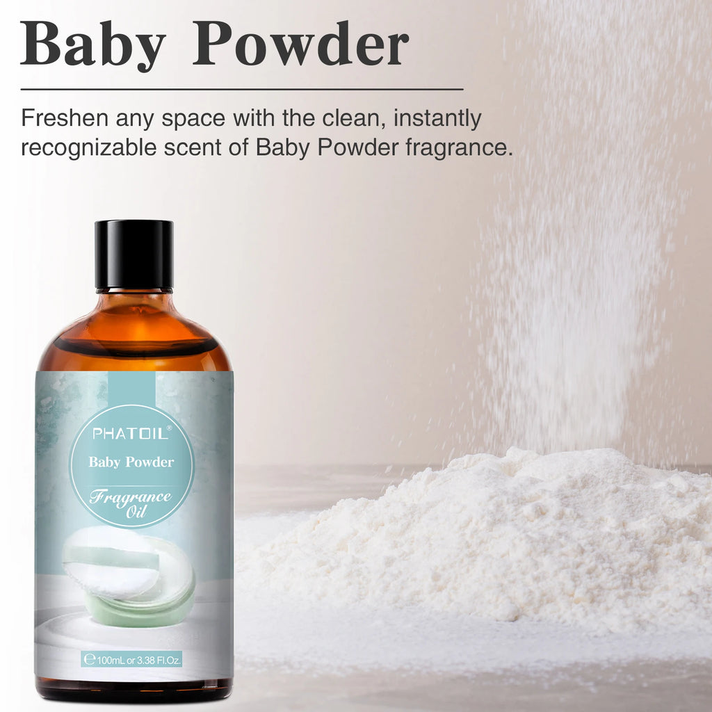 PHATOIL 100ml Aroma Fragrance Oil For Soap & Candle Making Fresh Linen Bubble Gum Baby Powder Angel Aromatherapy Essential Oils