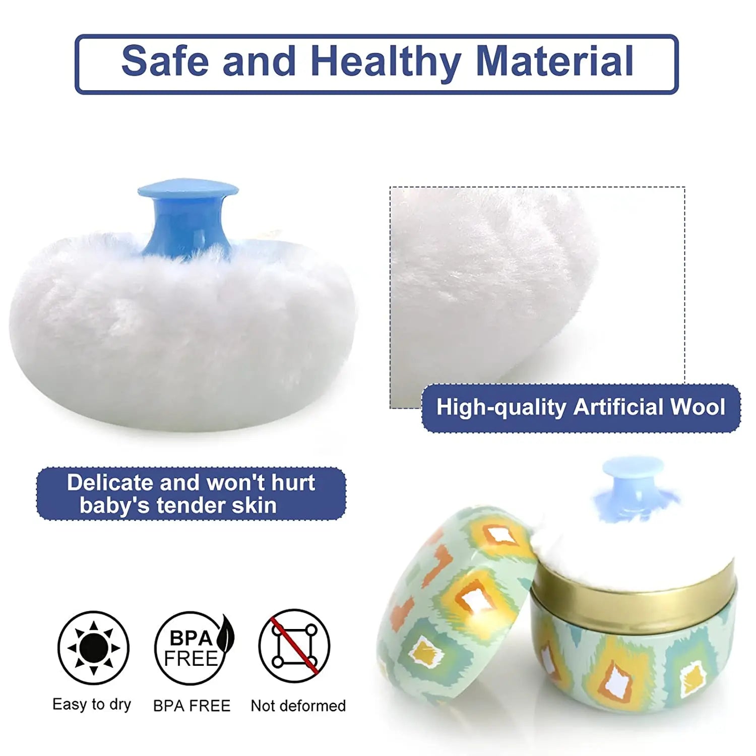 Makeup Puff and Powder Container for Body Dusting Powder Case with Puff fo Women Loose Powder Containers with Puff for Travel