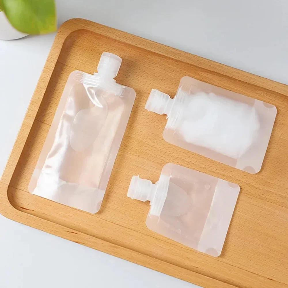 5Pcs Travel Bottles Empty Squeeze Bag Refillable Lotion Dispenser Bag Shampoo Toiletries Liquid Cosmetic Container Storage Pouch