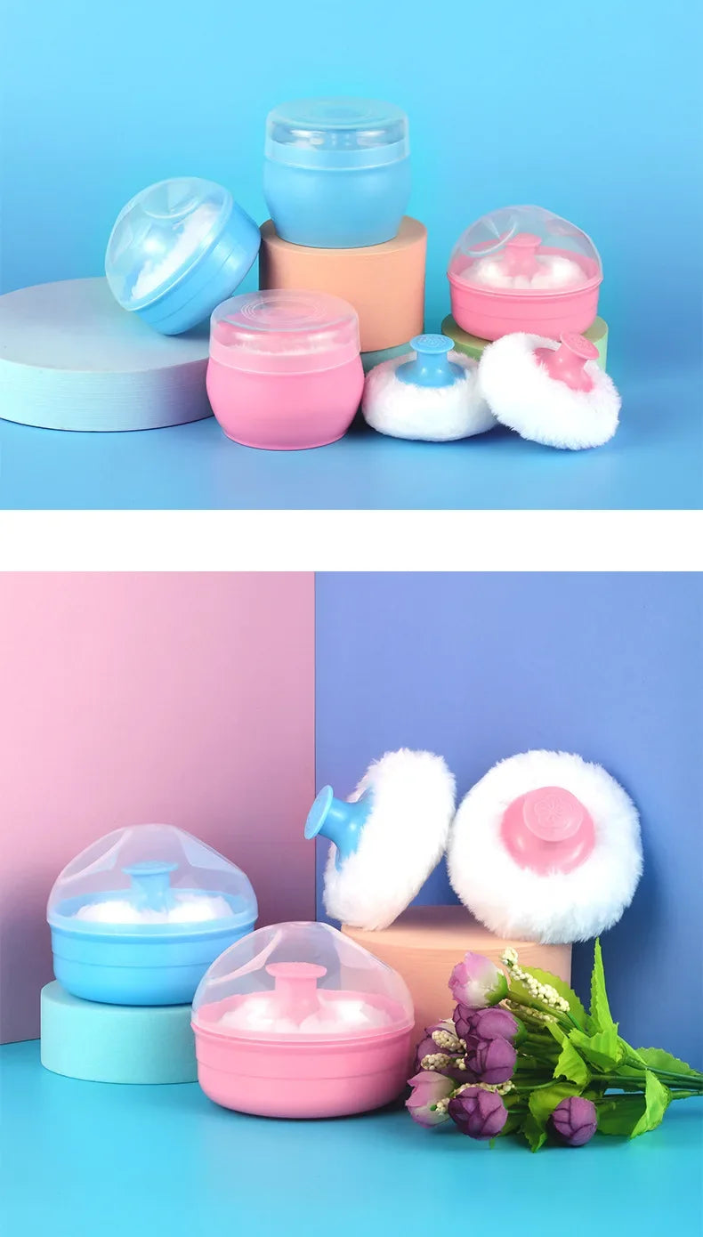 High Quality Powder Puff Set with Case, Sponge Puff for Face & Body Loose Powder