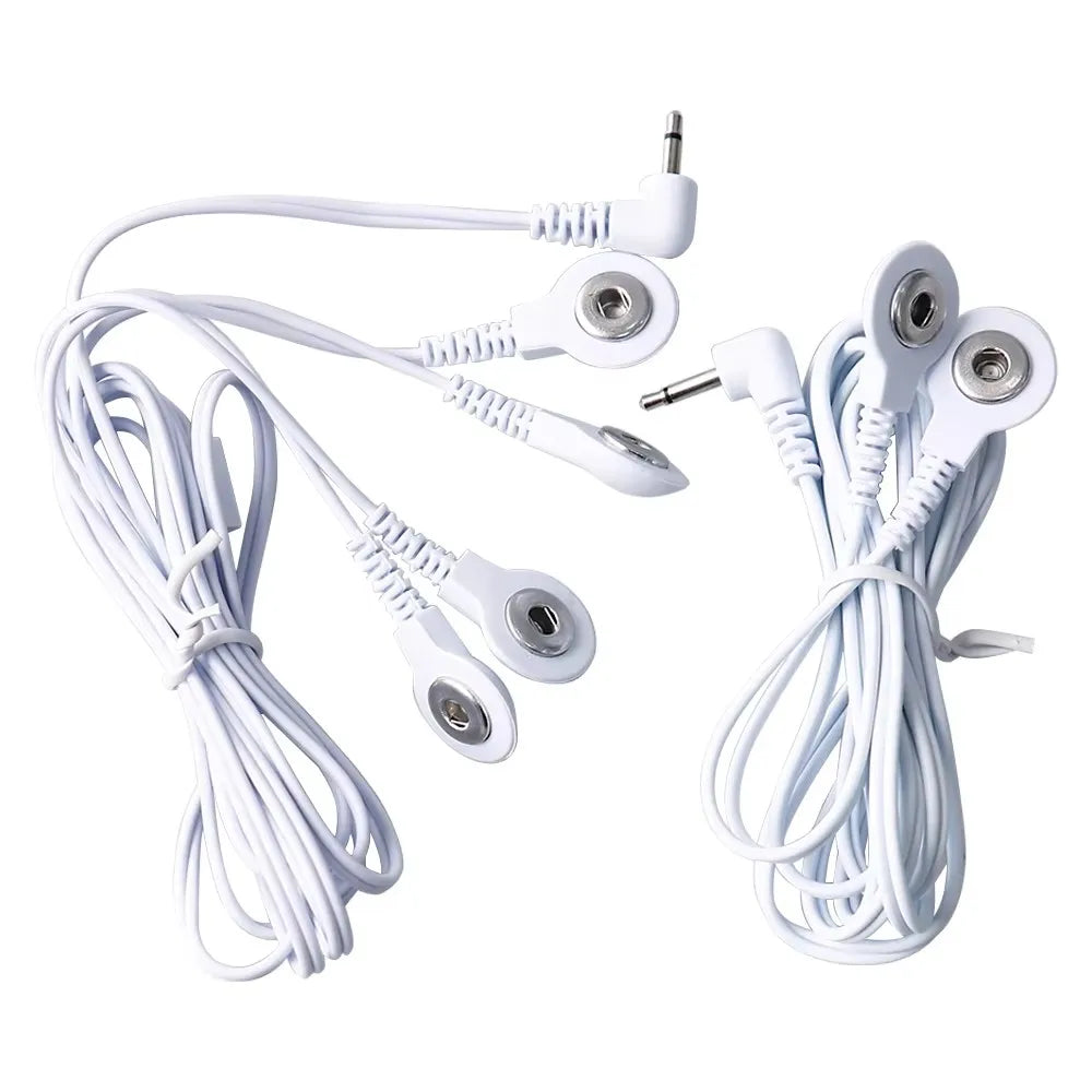 2.5mm Pin Connectors 2/4-Way Lead Wires for Electronic Muscle Stimulator Electrode Pads Connection TENS Unit Massage Lead Wires