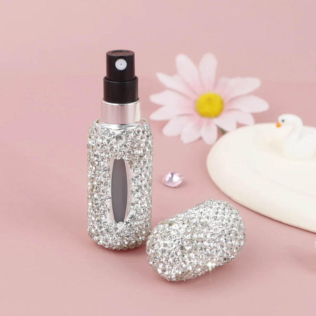 Bling Spray Bottle Rhinestone Perfume Travel Refillable Perfume Atomizer Bottle 5ml Portable Mini Perfume Spray Dispensers Gift