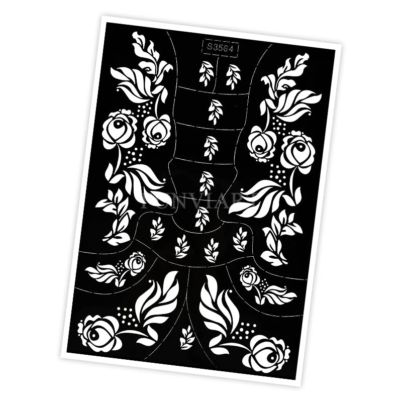 Reusable Stencil for Henna Flower Mehndi Design Tattoo Template for Women Henna Tattoo Stencil for Hand Foot Body Painting