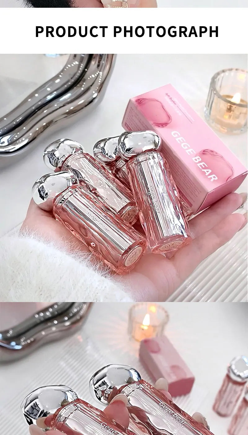 Crystal translucent lip glaze moisturizing water is not easy to fade natural color mouth red lip glaze