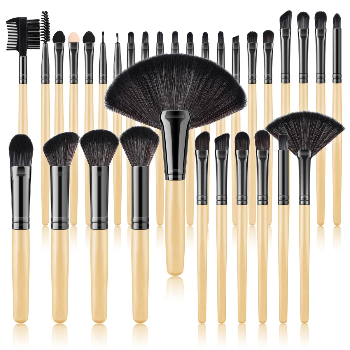 32Pc Makeup Brush Set Cosmetic Tools for Powder Eye Shadow Foundation Blush Blending Beauty Makeup Brush Kit for Makeup Starters
