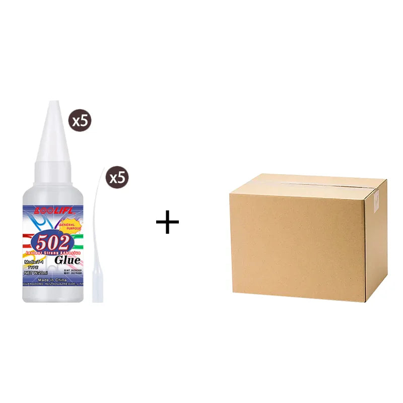 502 Super Strong Quick-Drying Adhesive, Professionally Used for Daily Repair of Toy Plastics, Is White, Transparent and Odorless