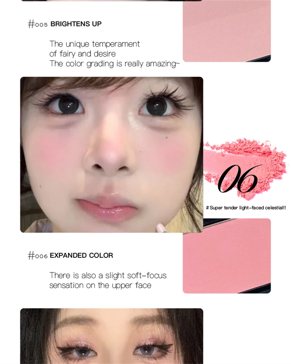 Monochrome Matte Blusher Palette Soft Silky Cheek Natural Facial Rouge Plate Lasting Nude Low Saturation Powder Blusher Disk