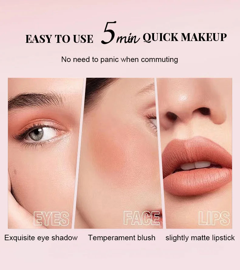 New Blush Stick 3-in-1 Cheek Lip Tinted Moistured Blush Stick Silky Brighten Blush Cream Blusher Cosmetics Tubes Matte Contour