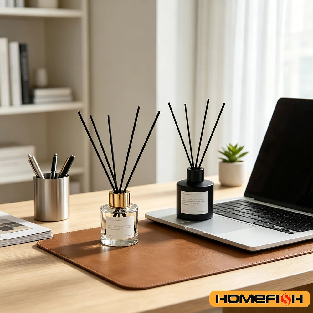 50 Pcs/Pack 3mm*20cm Diffuser Sticks , Fragrance Refill Black Fibre Reed Thick Aromatherapy Diffuser Sticks for Diffuser Oils