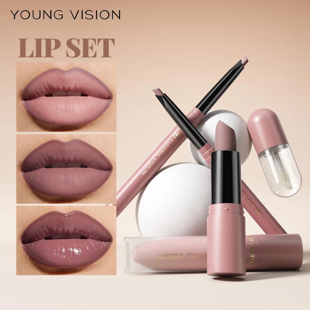 4pcs/10pcs/set Nude Lip Gloss Matte Velvet Lipstick Waterproof Long-lasting  Liquid Lipstick Women Moist Lip Tint