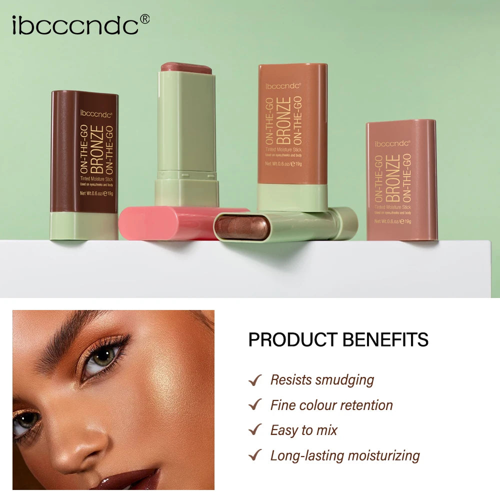 Multi-function Blush Stick Face Makeup Waterproof Easy Color Rouge Blusher Cream Contour Rendering Brightening Contour Makeup