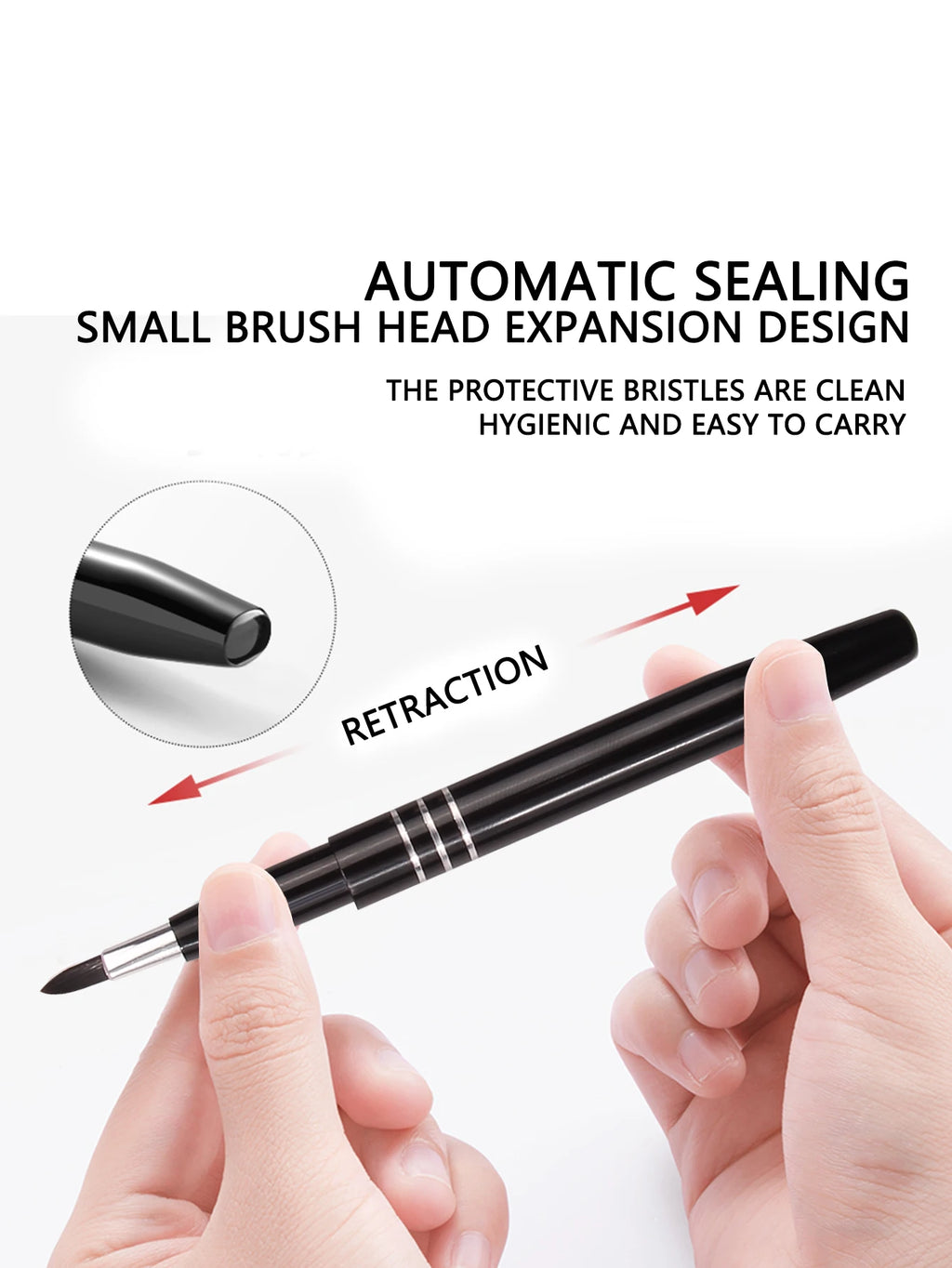 1pcs Mini Portable Lipstick Brush Lipstick Brush Soft Lipstick Brush Lip Concealer Brush with Cover Makeup Brush Tool