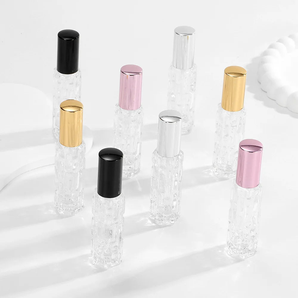 1/3/6pcs+4 accessories 10ml travel mini perfume atomizer container with 3 spray bottles, 2 funnels, 2 dispenser diviners