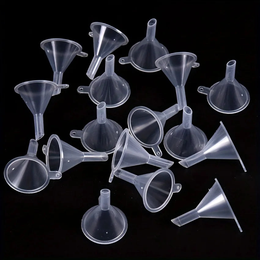 10 Precision Mini Funnels for Lab Bottles, Essential Oils, Perfumes, Flavours, Sand Painting and Powders