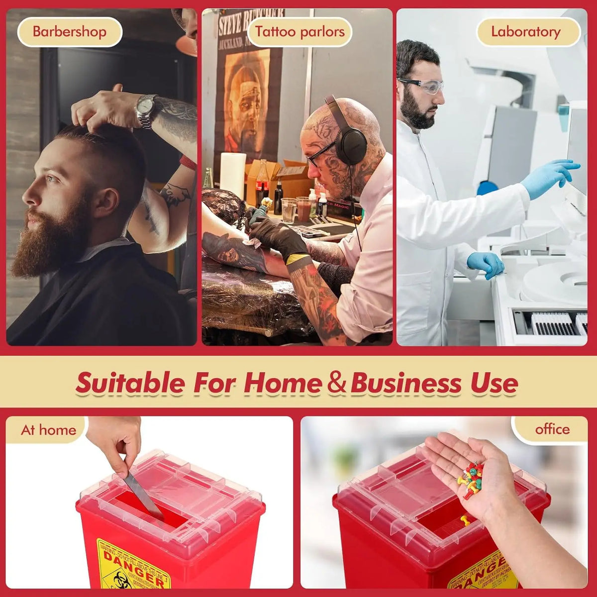 Tattoo Sharp Container Sharps Waste Bin Large Capacity Professional Tattoo Supplies Disposal Container Tattoo Needle Waste Box