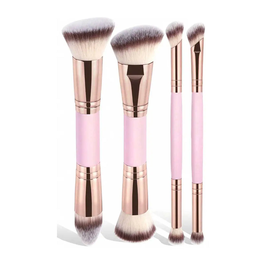 4pcs Basic Makeup Brushes Set With Box Dual-ended Foundations Powder Blush Details for Eyeshadow Brushes Beginner Travel