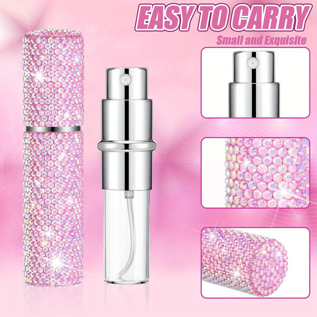 10ml Crystal Perfume Spray Bottle Travel Refillable Bottles Mini Potable Bling Glitter Empty Cosmetic Containers Atomizer Bottle