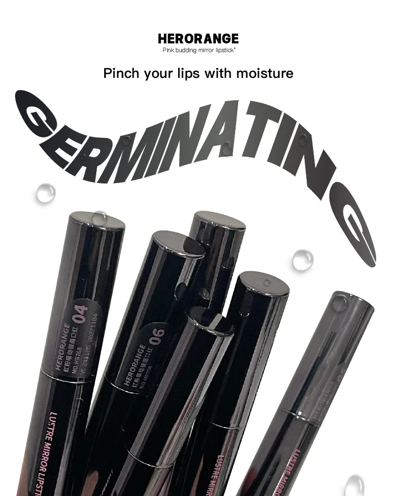 HERORANGE Push-button Mirror Lipstick Moisturizing Long-lasting Lip Glaze Lipstick