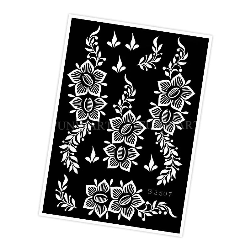 Reusable Stencil for Henna Flower Mehndi Design Tattoo Template for Women Henna Tattoo Stencil for Hand Foot Body Painting