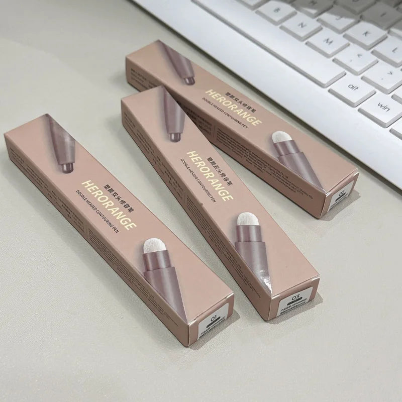 HERORANGE Double-ended Contour Pen for Contouring, Brightening with a Smudge Brush
