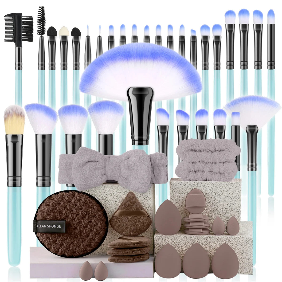 32Pc Makeup Brush Set Cosmetic Tools for Powder Eye Shadow Foundation Blush Blending Beauty Makeup Brush Kit for Makeup Starters