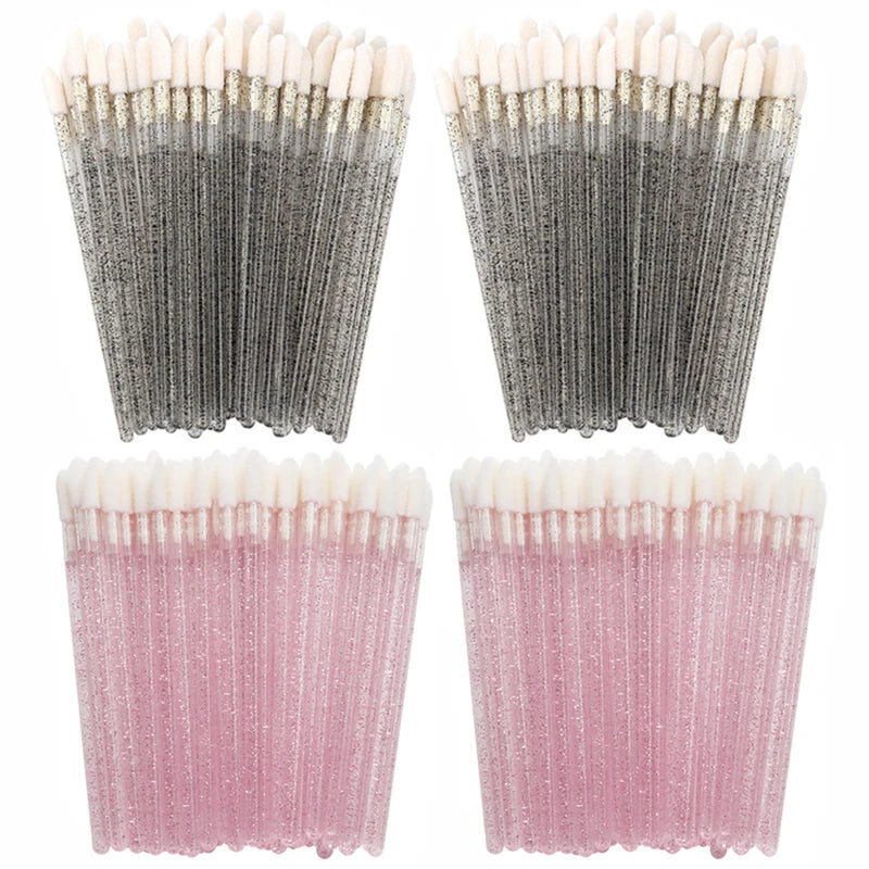100/300PCS Crystal Lip Brush Lipstick Gloss Applicator Wands Wholesale For Eyelashes Extension Tool Kits Makeup Accessories