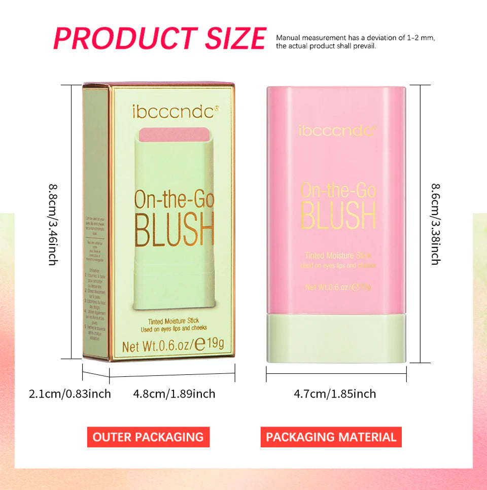 Make Up Functional Blush Stick Easy Color Rouge Blusher Cream Waterproof High Color Rendering Brightening Skin Tone Hot