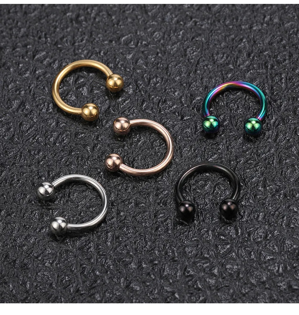 40PCS Surgical Steel Body Piercing Jewelry Lot Bulk Nose Ring Tongue Bar Lot Eyebrow Labret Piercing Set Horseshoe Ring Lot Pack