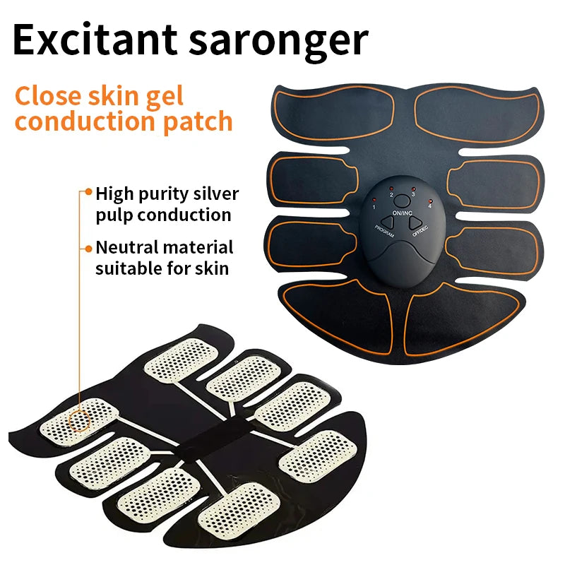 New EMS Muscel Stimulator Abdominal Arm Leg Neck Trainer Muscle Toner Body Training Slimming Massager Fitness Use With Battery