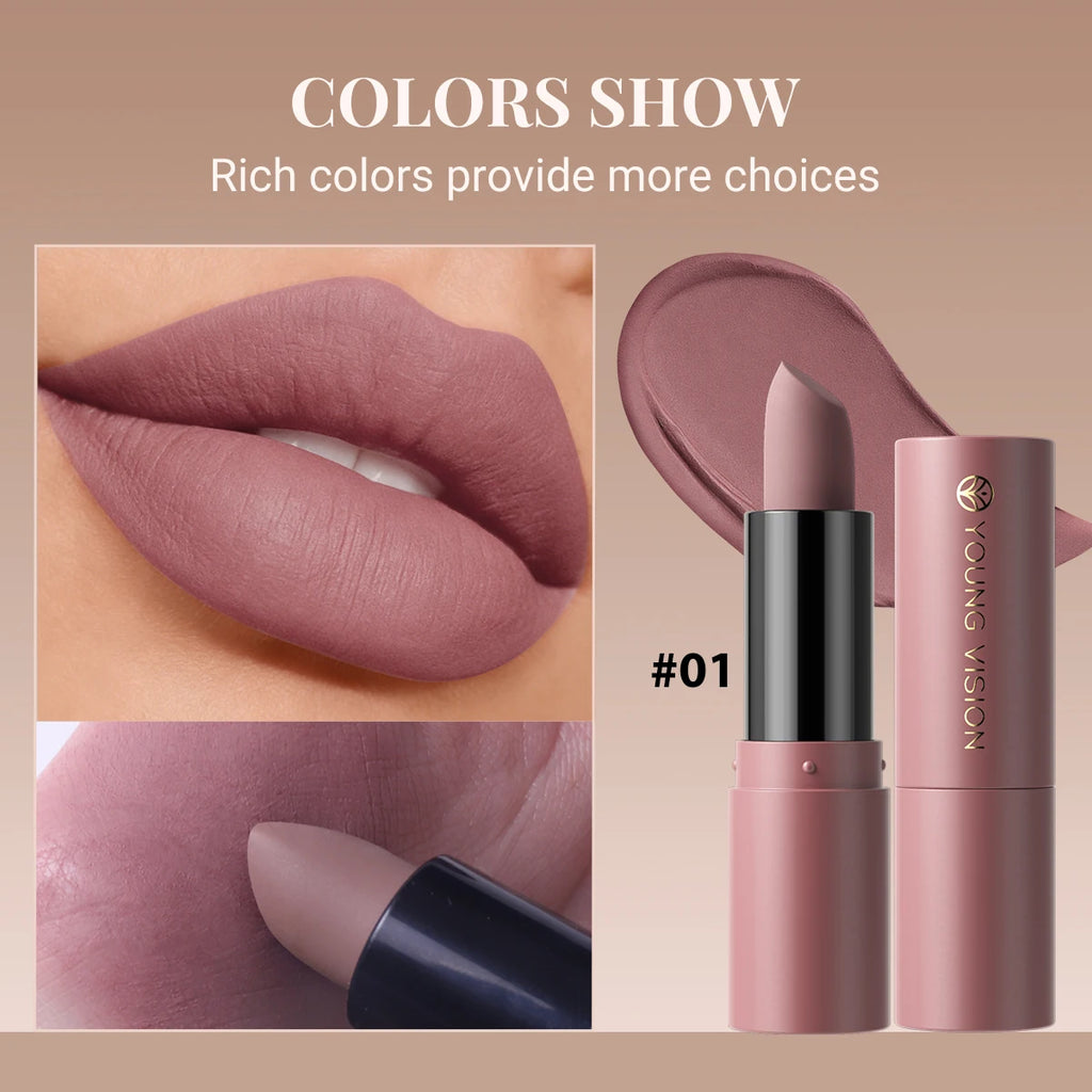 12-Color Matte Lipstick , Non-Fading, Non-Stick Cup Long-Lasting Velvet Finish, Smooth Matte Lip Color Waterproof Smudge-proof