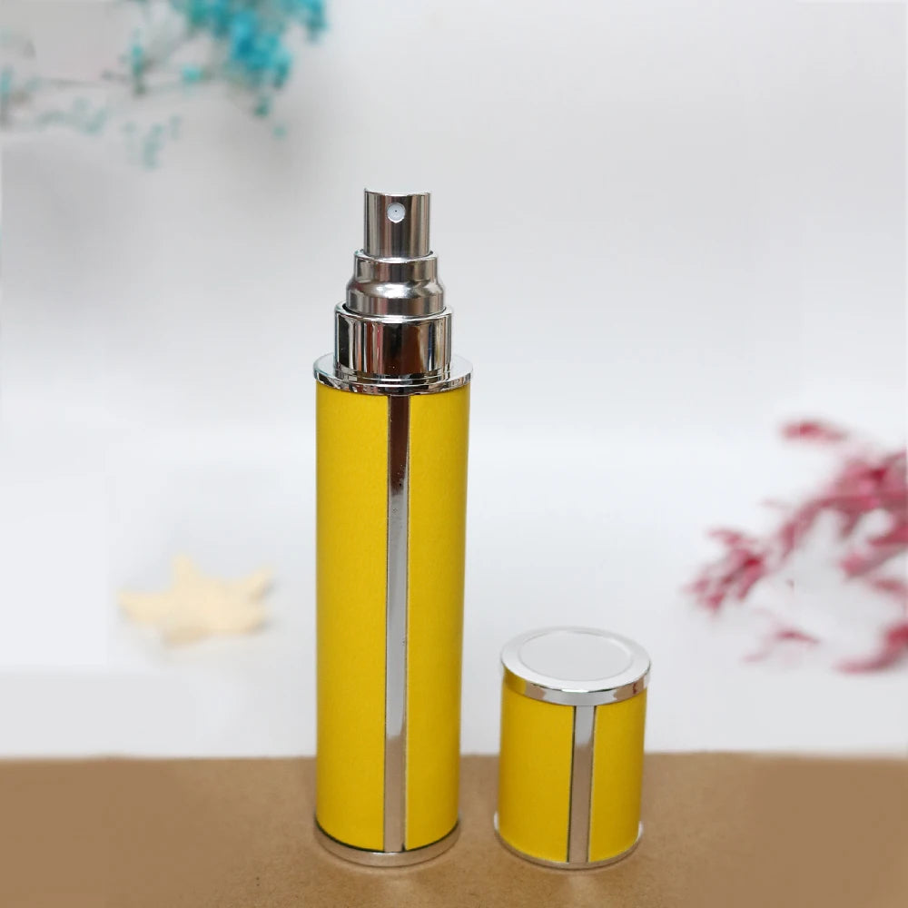 10ml Luxury Leather Wrapped Glass Perfume Spray Bottle, Portable Mini Refillable Perfume Atomizer, BPA-Free Cosmetic Container