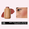 New Blush Stick 3-in-1 Cheek Lip Tinted Moistured Blush Stick Silky Brighten Blush Cream Blusher Cosmetics Tubes Matte Contour