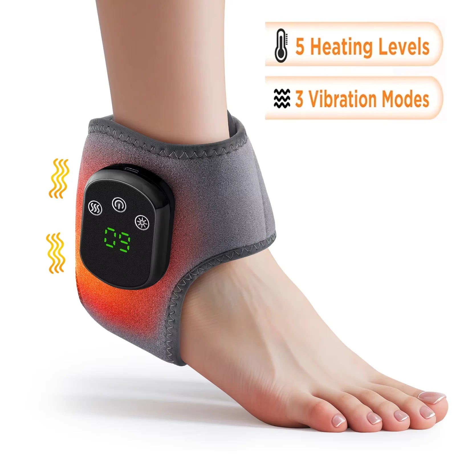 Cordless Heating Ankle Wrist Brace Vibration Massager Electric Hot Compress Massage Ankle Guard Wristband Hand Foot Protector